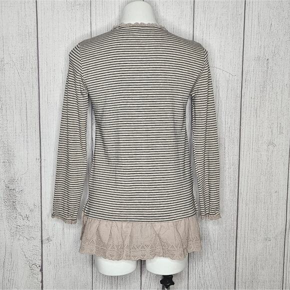 Goodnight Macaroon Striped Tunic with Eyelet Lace Hem, size 8 - Picture 6 of 7